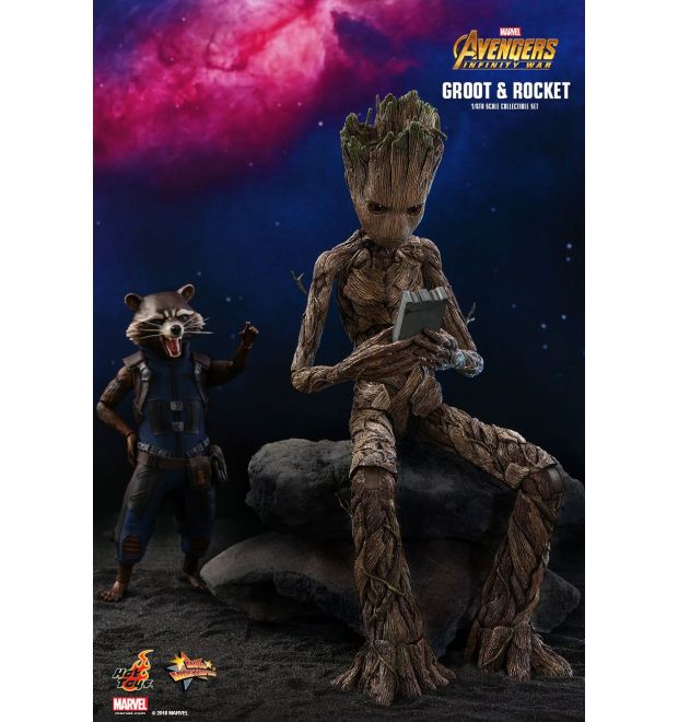 hot toys groot and rocket infinity war